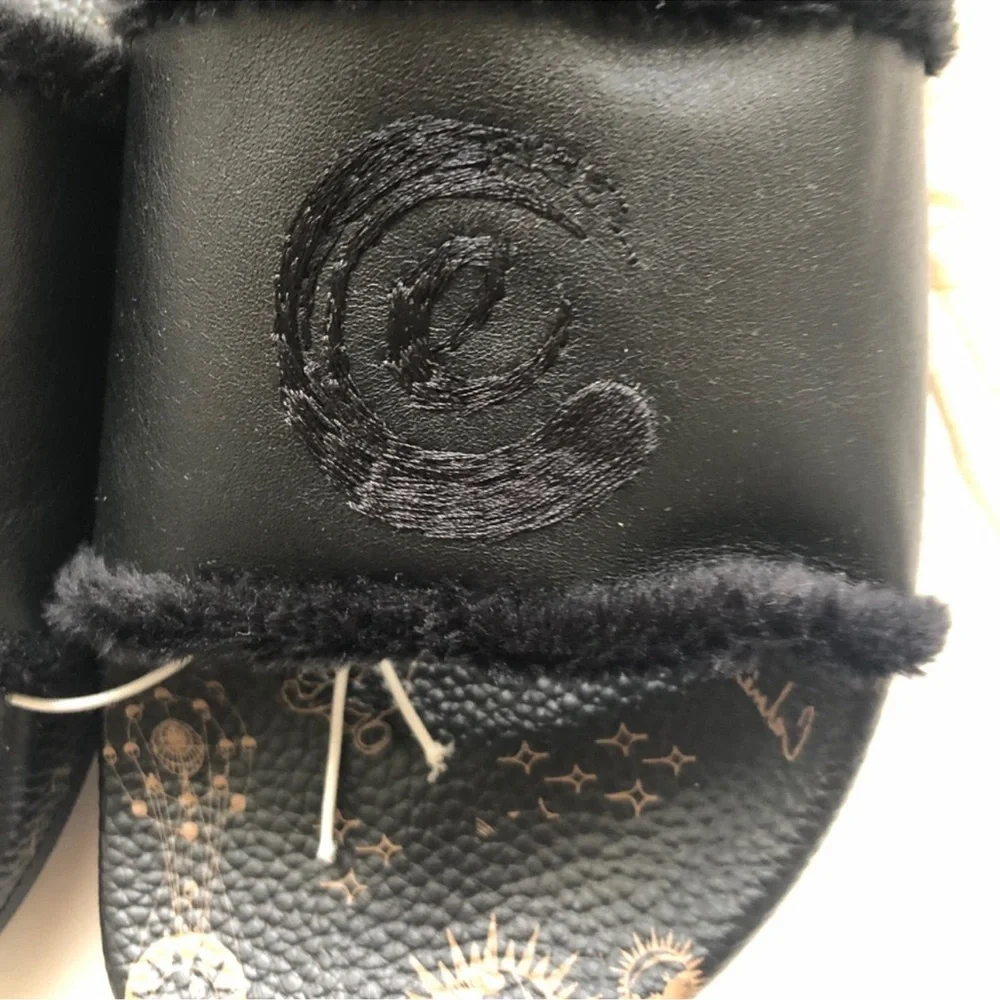 Johnny Was Black and Brown Slides, Like New, Size 7